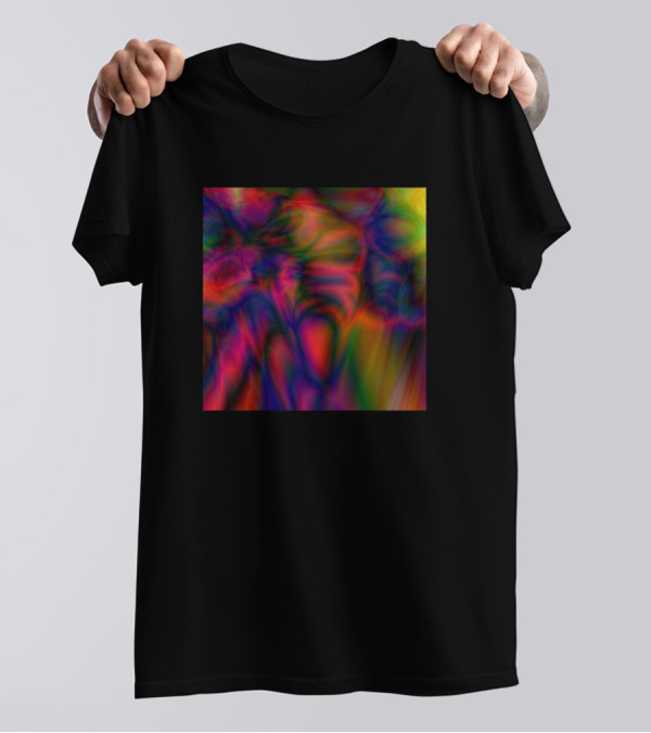 Multicolored Vivid Swirl Texture T-Shirt