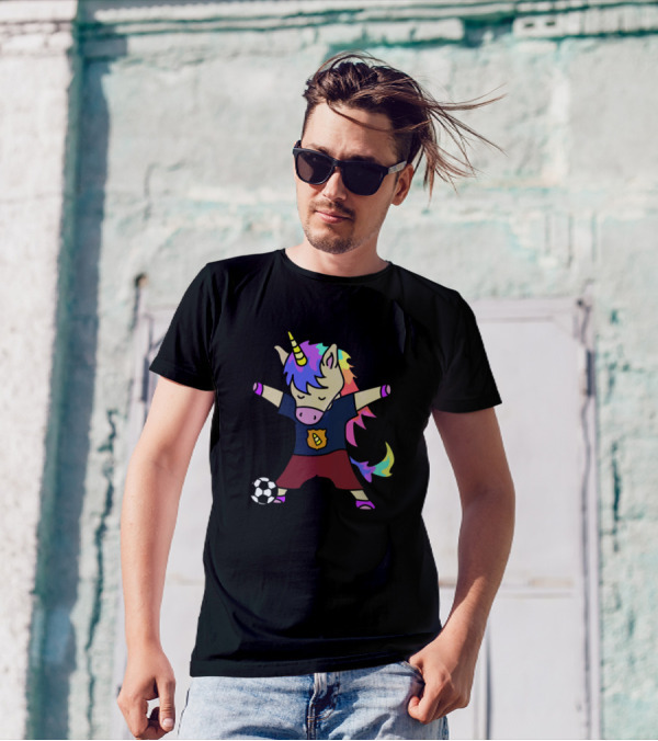 My Football Unicorn Rainbow Soccer Play T-Shirt