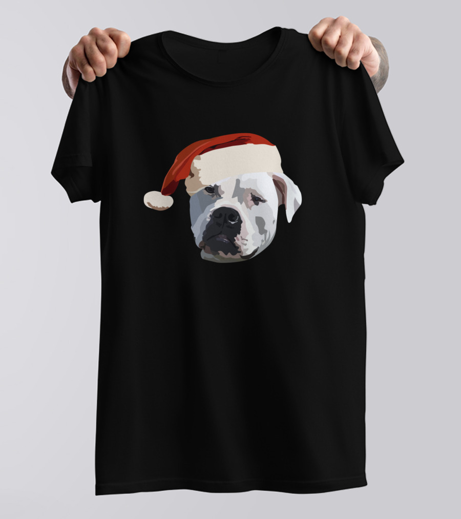 American Bulldog Santa Hat T-Shirt