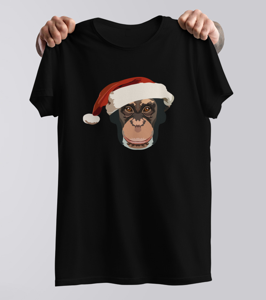Santa Hat Monkey Face T-Shirt