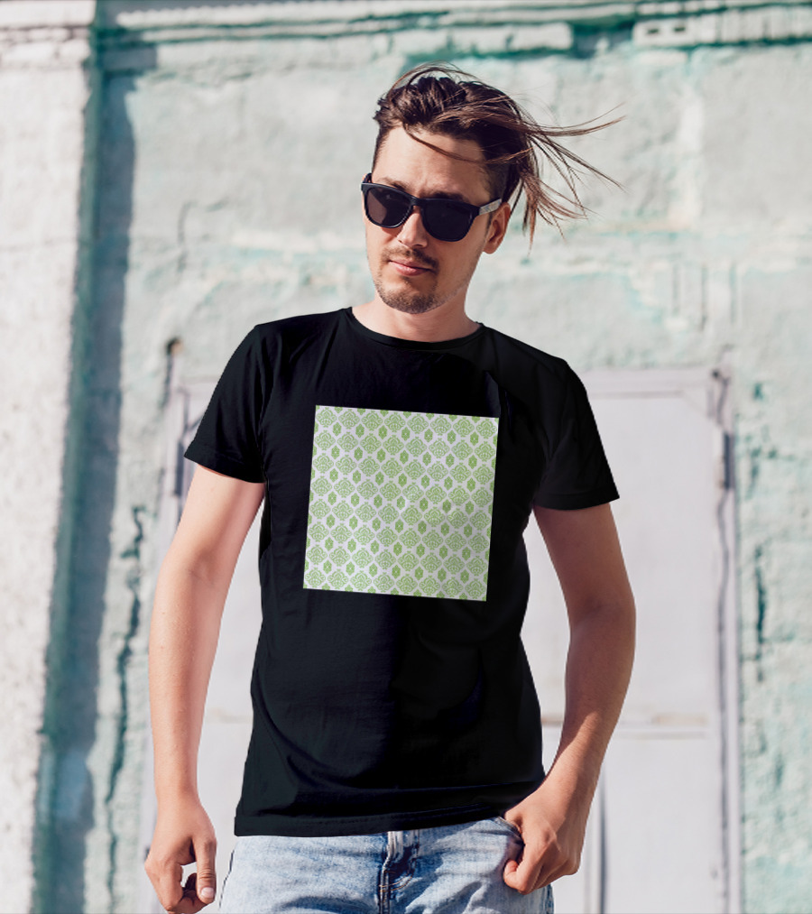 Ornament Green Pattern Repeating Motif T-Shirt