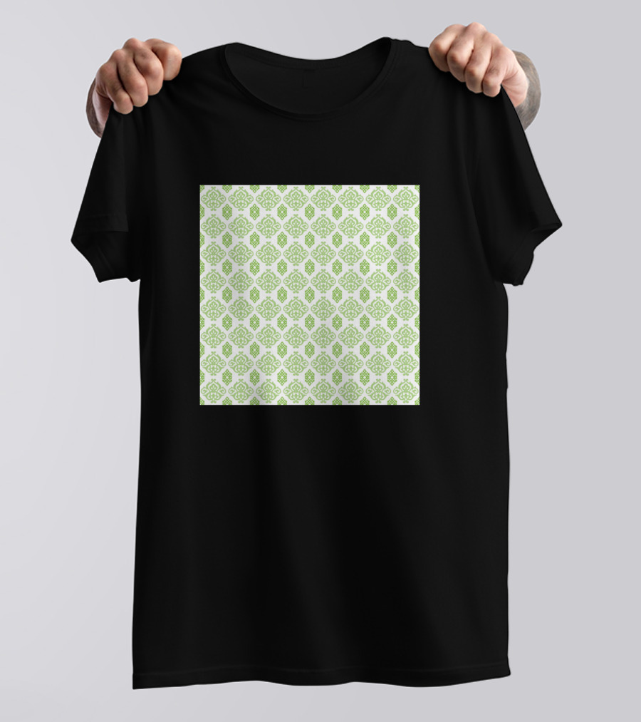 Ornament Green Pattern Repeating Motif T-Shirt