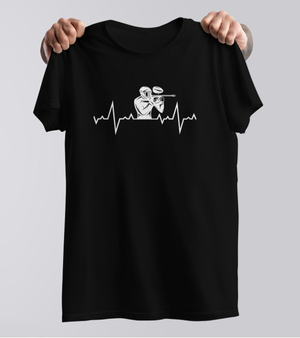 Paintball Heart Beats Pulse Line Player T-Shirt
