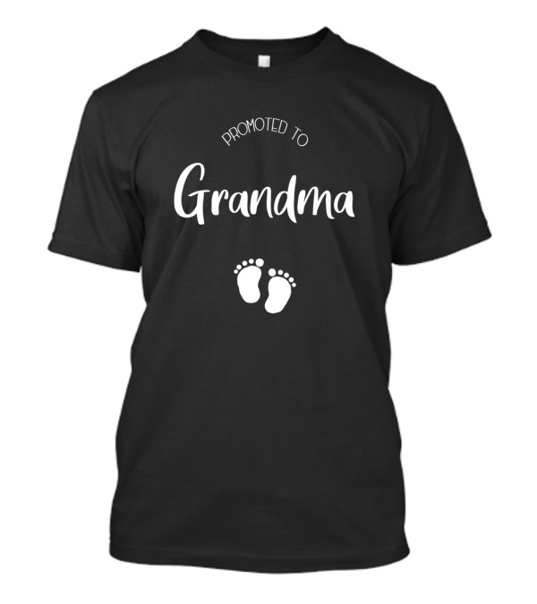 Promoted To Grandma With Baby Feet Symbols T-Shirt