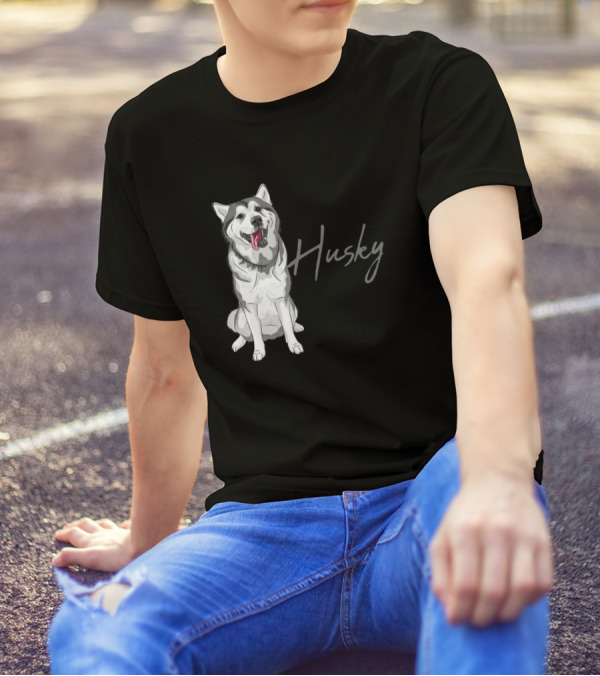 Proud Husky Dad Siberian Dog Lover Enthusiast T-Shirt