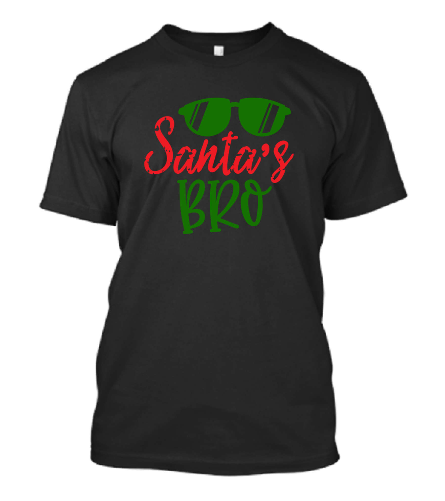 Santa's Bro Green Sunglasses Christmas T-Shirt