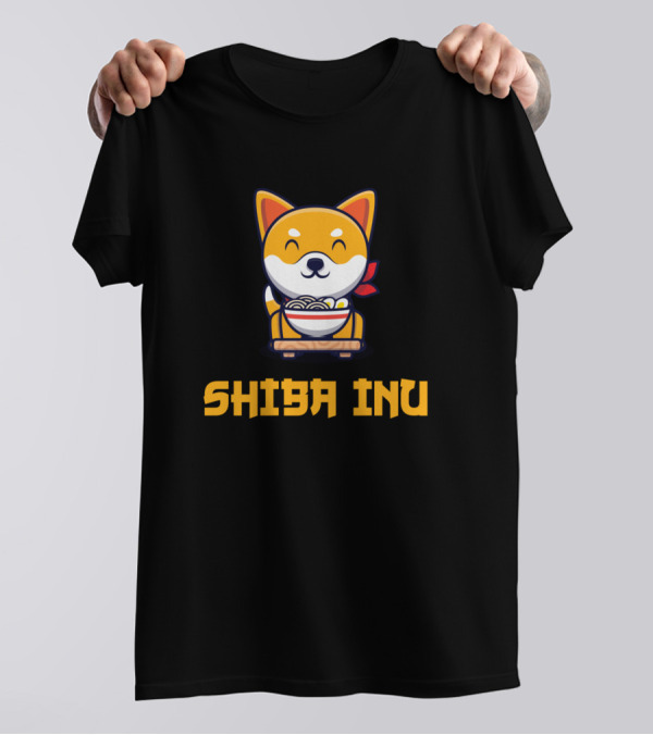 Shiba Inu Ramen Noodle Happy Dog T-Shirt