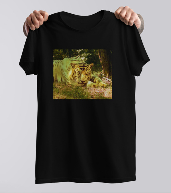 Sleeping Tiger Resting In Forest Scene T-Shirt