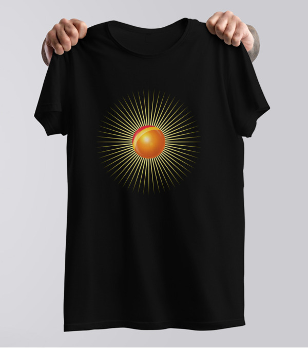 Spheric Ball With Sunlike Radiating Rays T-Shirt