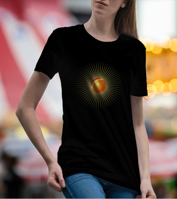 Spheric Ball With Sunlike Radiating Rays T-Shirt