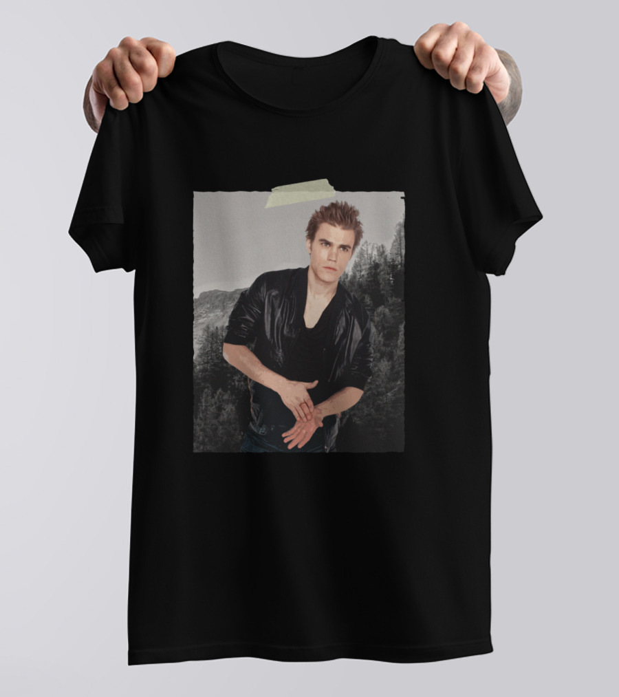 Stefan Salvatore Hello Brother Tvd Vampire Diaries Forest Background T-Shirt