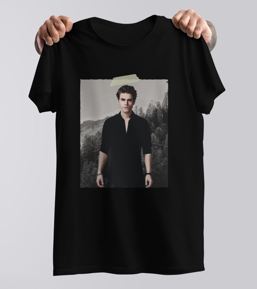 Stefan Salvatore Is Love Forest Background T-Shirt