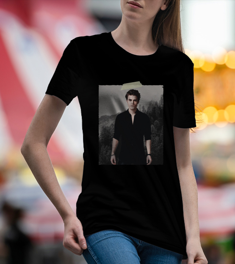 Stefan Salvatore Is Love Forest Background T-Shirt