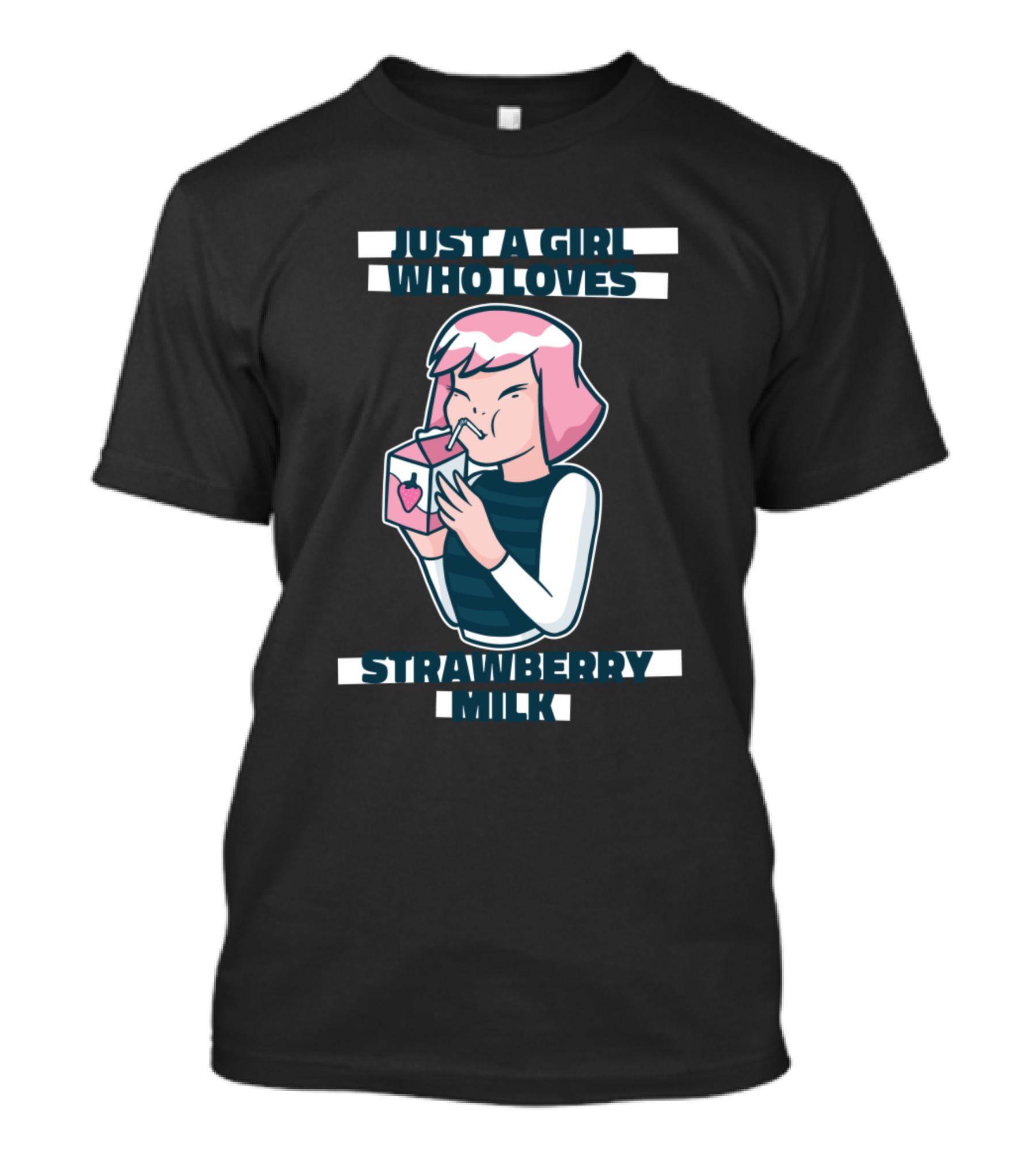 Just A Girl Who Loves Strawberry Milk Comic T-Shirt