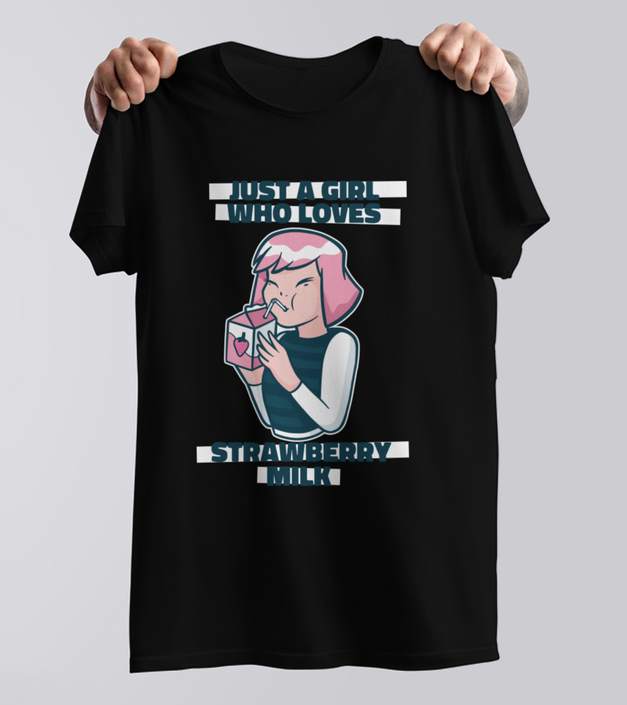 Just A Girl Who Loves Strawberry Milk Comic T-Shirt