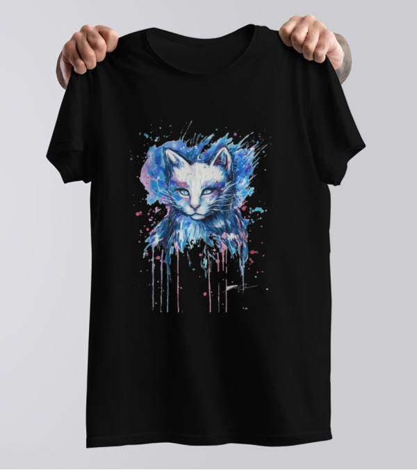 Sweet Cat Cosmic Blue Splash T-Shirt