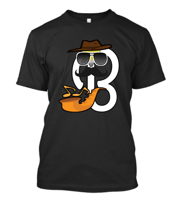 Unique Lettering Cowboy Saxophone T-Shirt