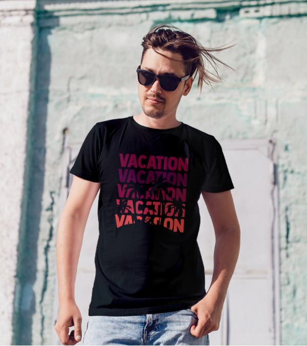 Vacation Palm Silhouette Sunset Vibes T-Shirt