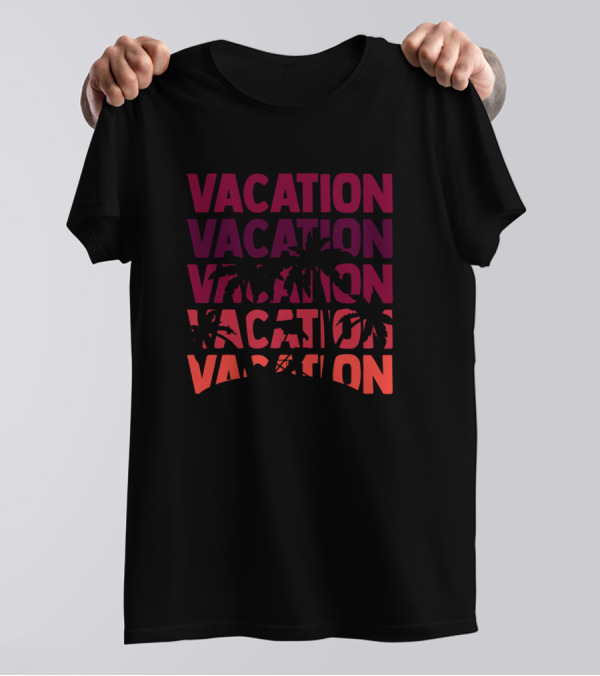 Vacation Palm Silhouette Sunset Vibes T-Shirt