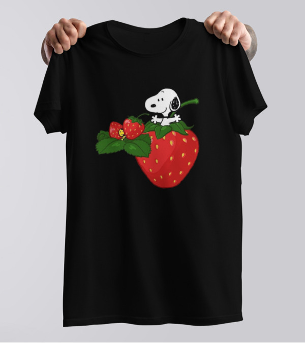 Snoopy Strawberry Peanuts Cartoon T-Shirt