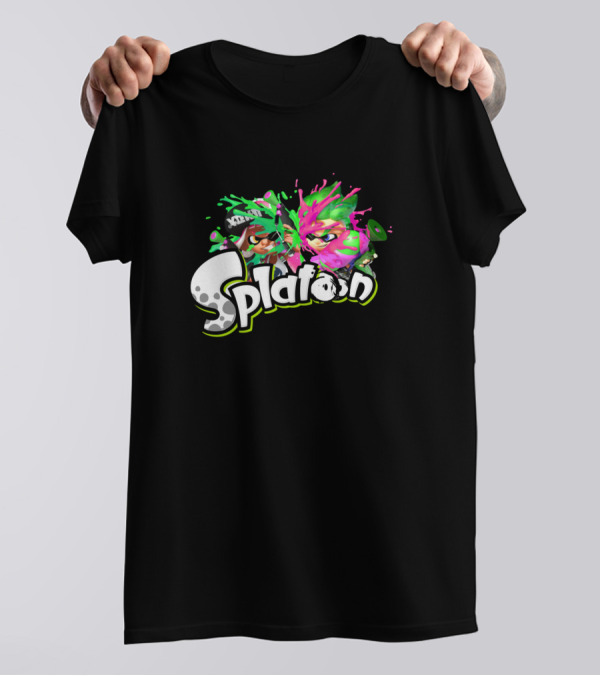 Splatoon Splat Anime Character Duo With Color Splash T-Shirt