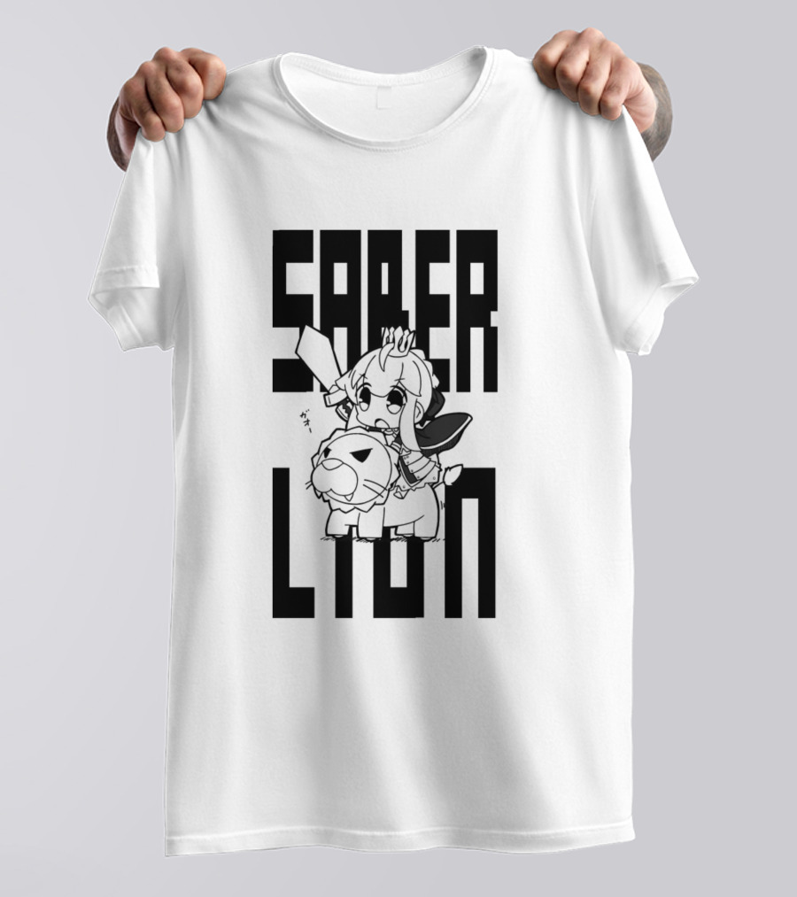 Saber Lion Anime Character Riding T-Shirt