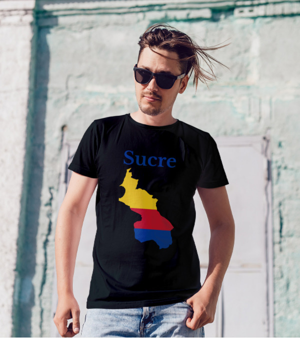 Sucre Colombia Flag Map T-Shirt