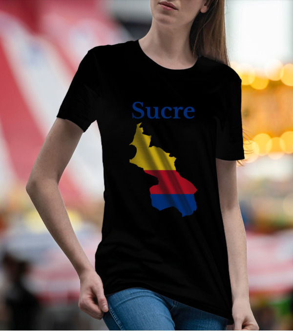 Sucre Colombia Flag Map T-Shirt