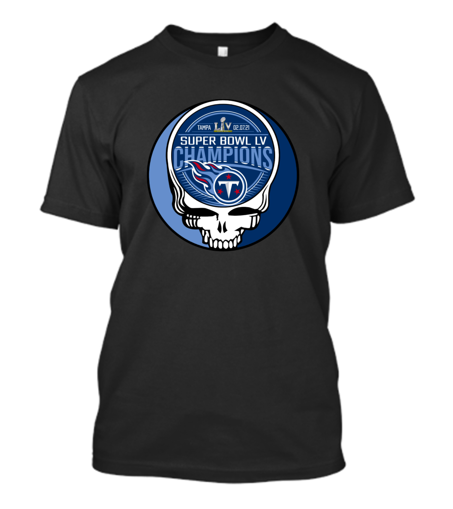 Tennessee Titans Super Bowl LV Champions Grateful Dead Steal Your Face T-Shirt