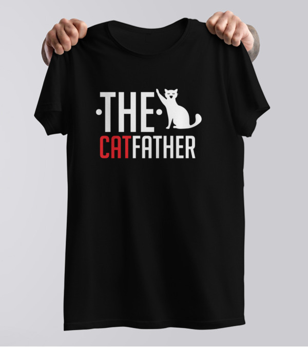 THE CAT FATHER Classic Mafia Cat Godfather T-Shirt