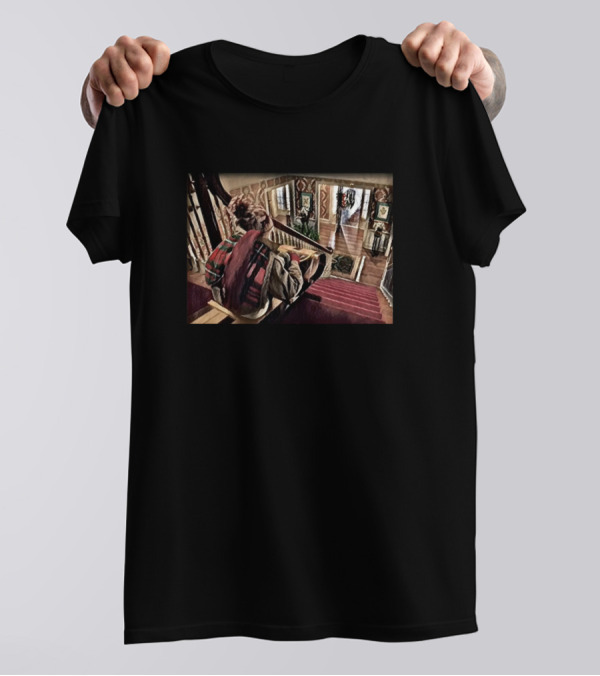 Home Alone Holiday Stairs Sled Adventure T-Shirt