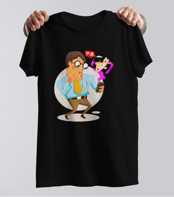 Tokyo Cosplay Lost In Translation Smartphone Surprise With Anime Character Speech Bubble T-Shirt