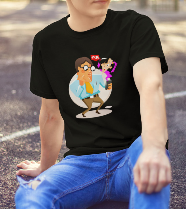 Tokyo Cosplay Lost In Translation Smartphone Surprise With Anime Character Speech Bubble T-Shirt
