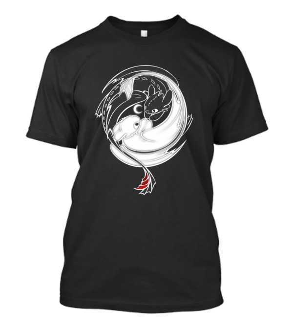Toothless And The White Fury Yin Yang Dragons T-Shirt