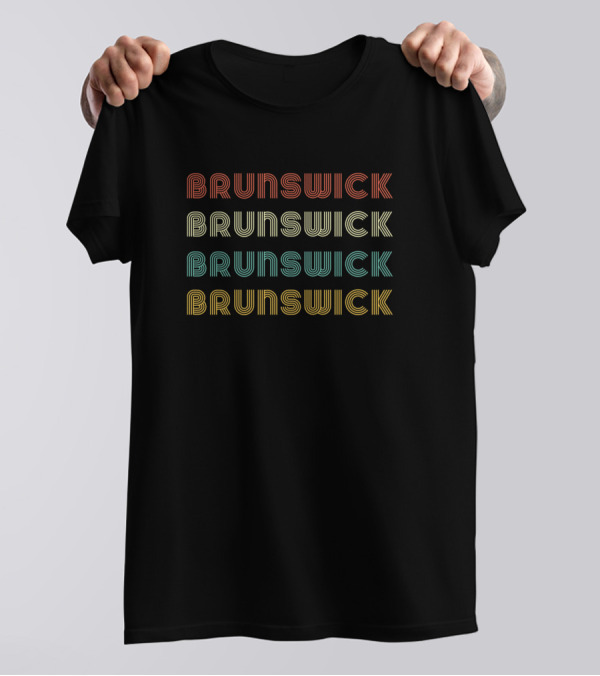 Brunswick Retro Vintage Multi-Color Typography T-Shirt