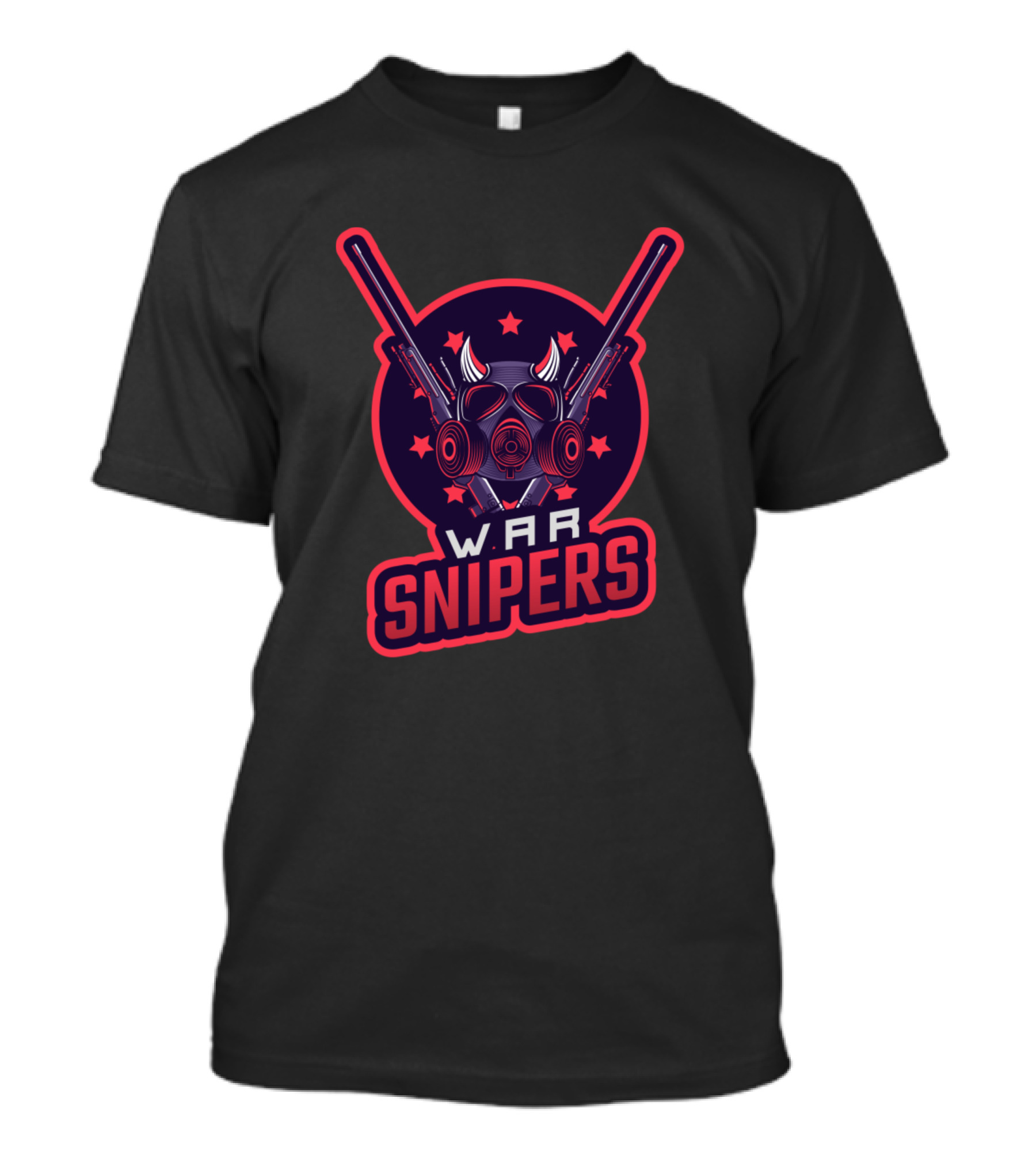 W.A.R Snipers Gas Mask And Crossed Rifles Emblem T-Shirt