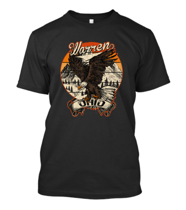 Warren Ohio Bald Eagle Mountain Landscape Retro Vintage Aesthetic T-Shirt