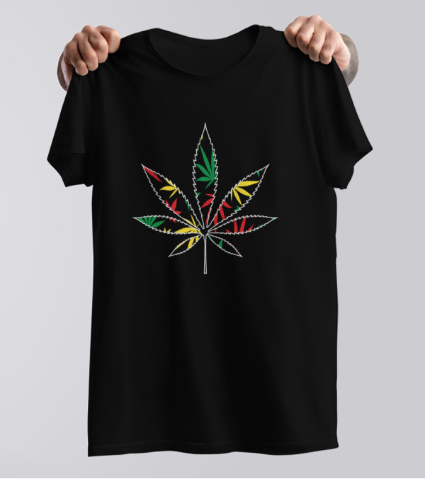 Rasta Reggae Cannabis Leaf T-Shirt