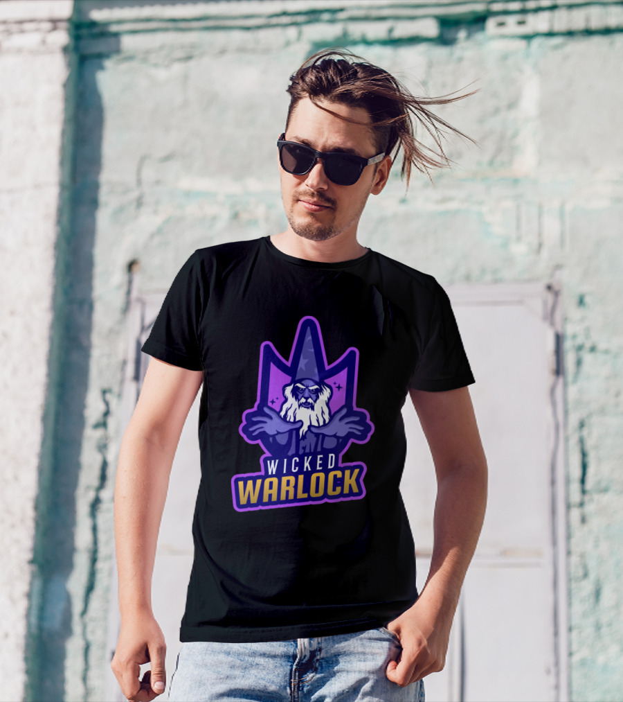 Wicked Warlock Wizard Purple Magic T-Shirt