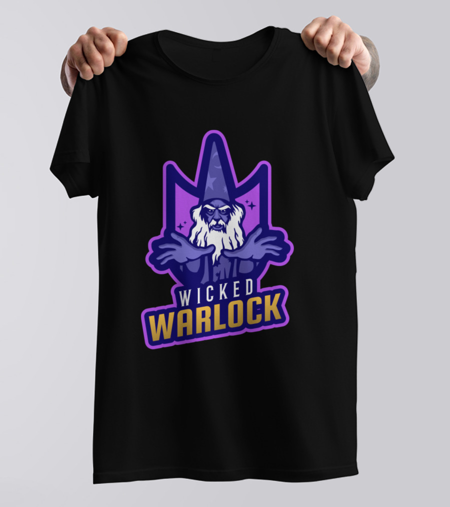 Wicked Warlock Wizard Purple Magic T-Shirt