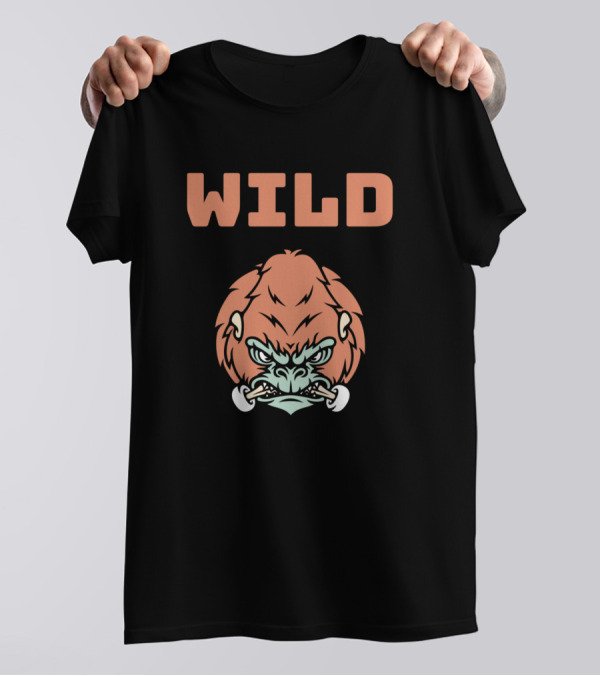 Wild Retro Cartoon Bigfoot Roaring Face T-Shirt