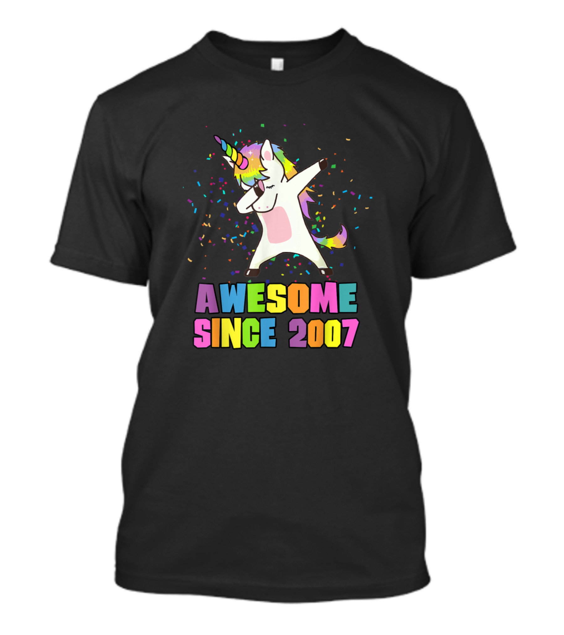 Dabbing Rainbow Unicorn Awesome Since 2007 T-Shirt