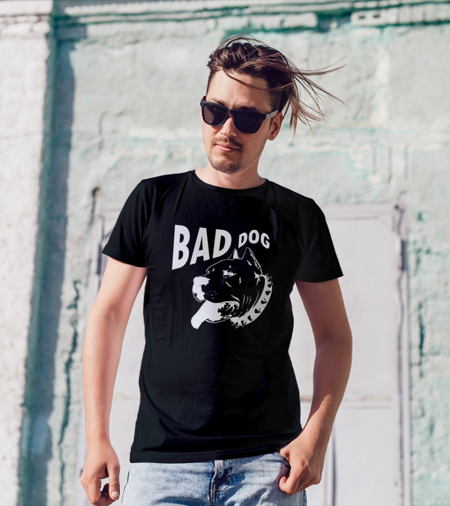 BAD DOG Dog School Fierce Pup Spiked Collar T-Shirt