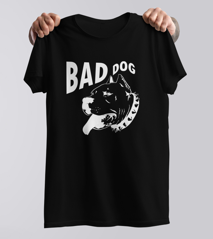 BAD DOG Dog School Fierce Pup Spiked Collar T-Shirt