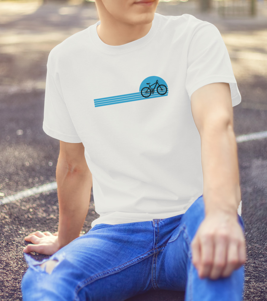 Bike Sport Cyclist BMX Blue Circle Stripe T-Shirt