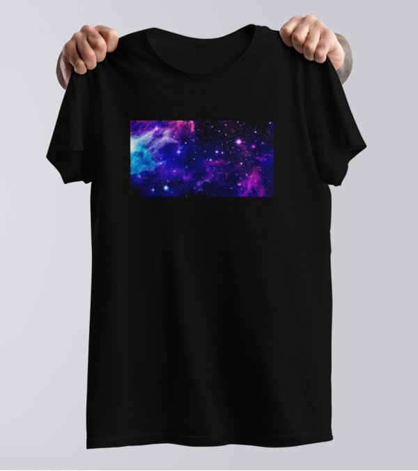 Blue Purple Galaxy Stars Cosmic Space Scene T-Shirt