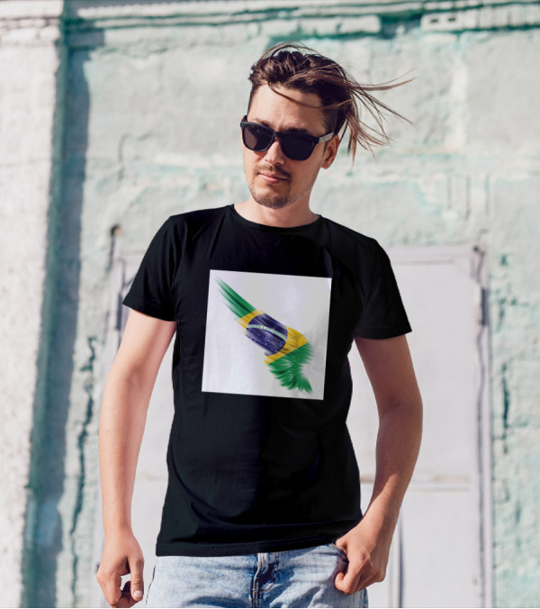 Brazil Flag Ordem E Progresso Wing T-Shirt