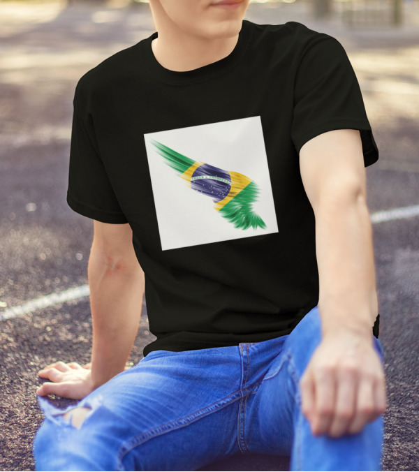Brazil Flag Ordem E Progresso Wing T-Shirt