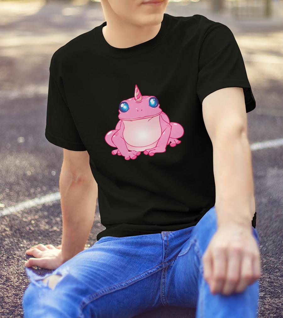 Cartoon Frog Pink Unicorn Magic Frog T-Shirt