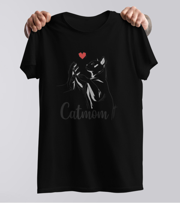 Cat Mom High Five Heart Connection T-Shirt
